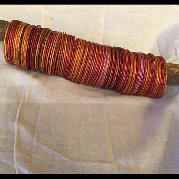 Free Shipping 150 Sparkling Multicolor Bangles 2-3/4” diameter Bollywood Boho - Picture 2 of 6